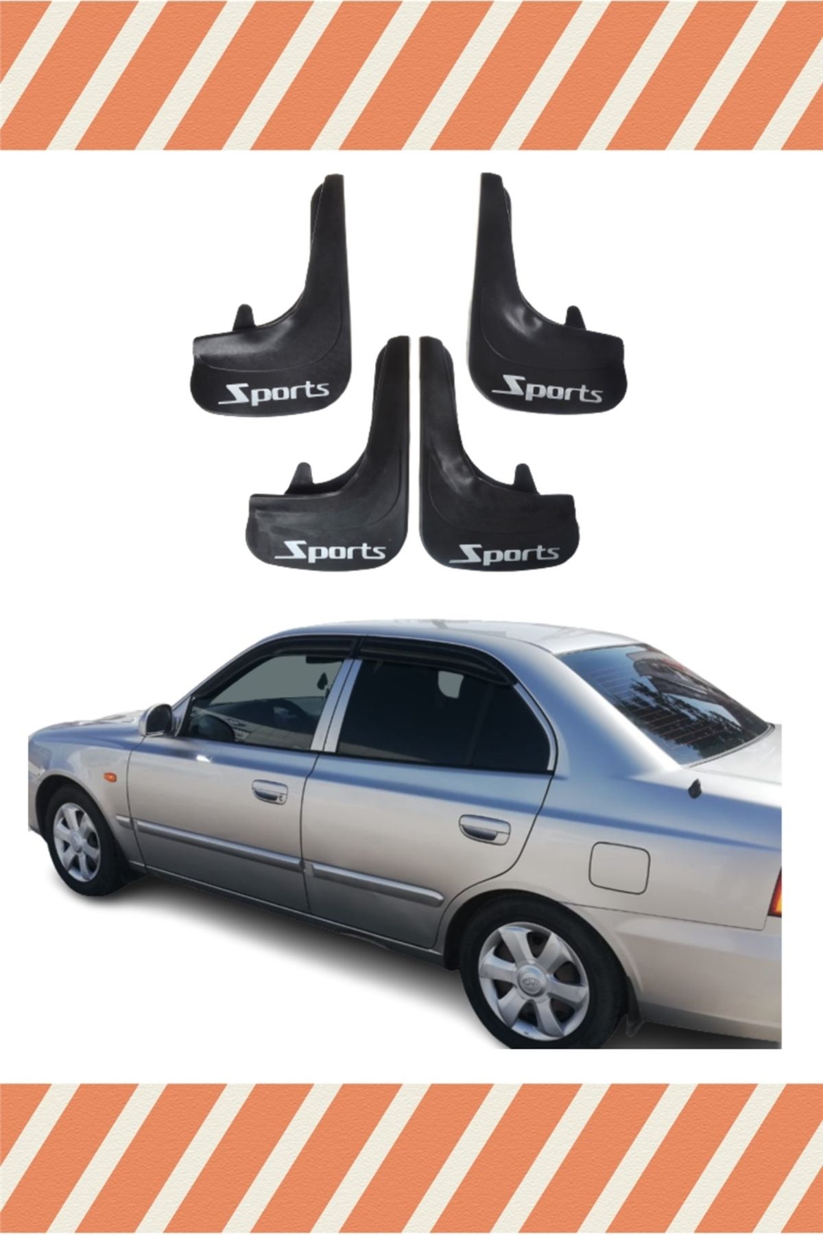 Alpax Hyundai Admira Sports Yazılı 4'lü Tozluk Çamurluk Paçalık alpax