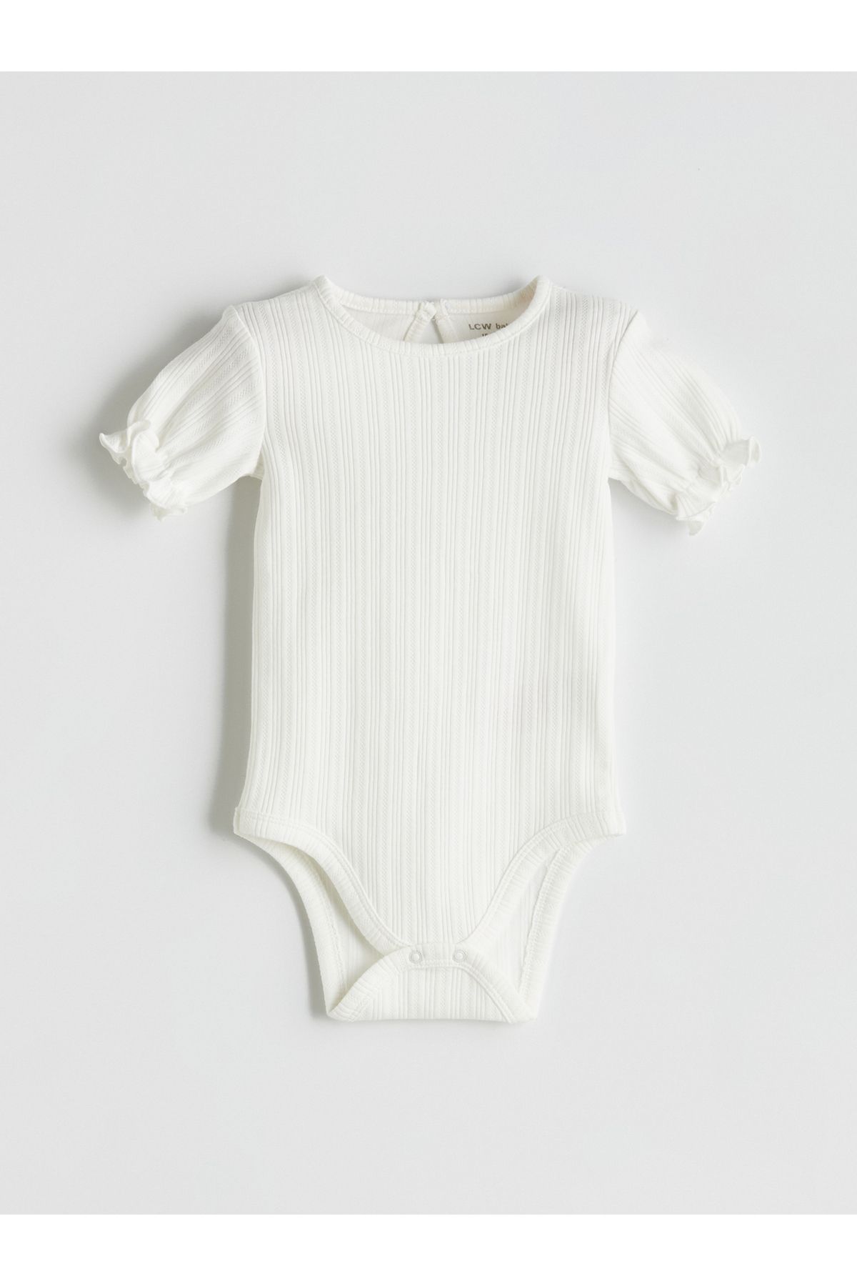 LC Waikiki Bisiklet Yaka Basic Kız Bebek Çıtçıtlı Bodysuit