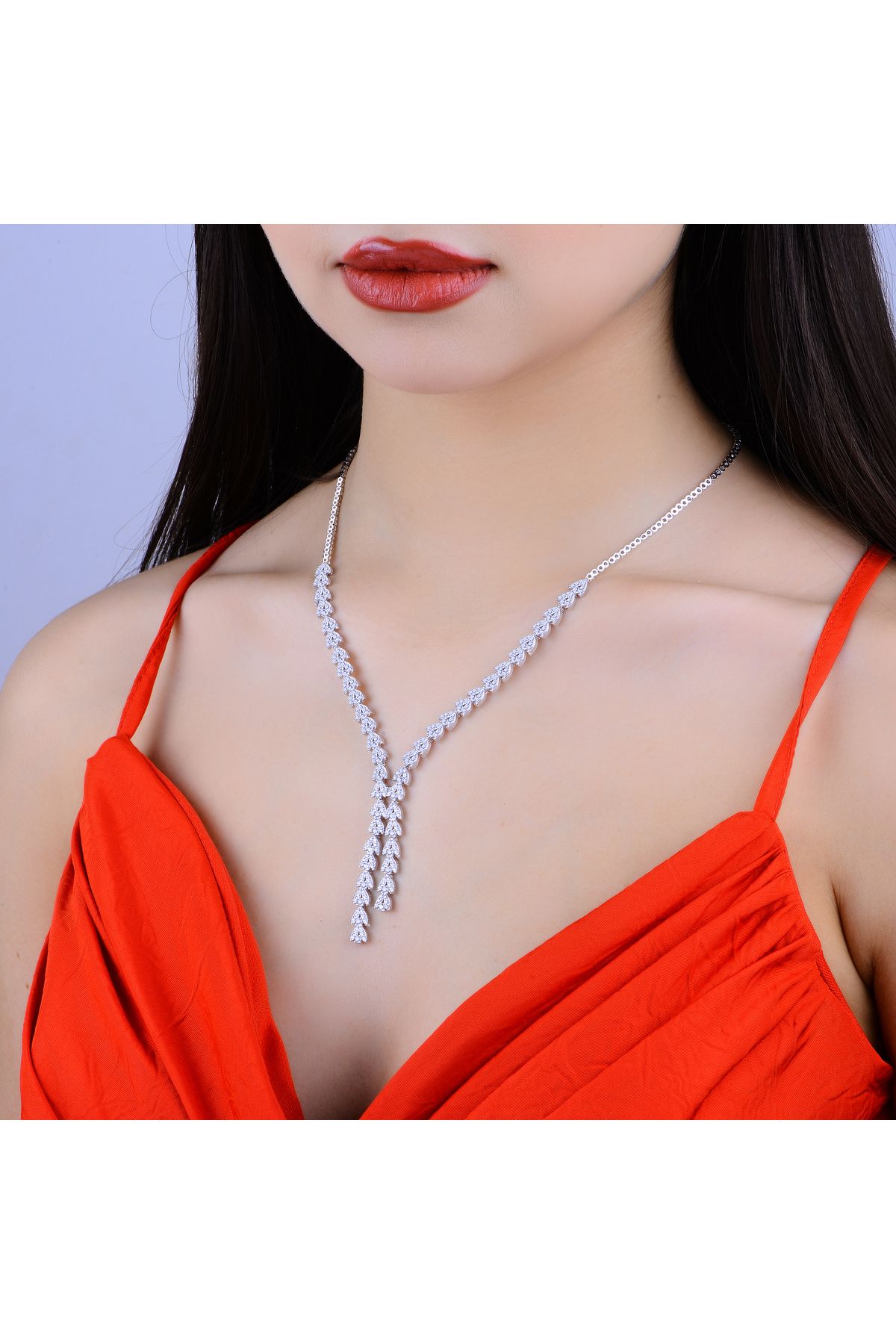 BARIŞ TAKI 925 AYAR GÜMÜŞ BUĞDAY MODELİ ÇİFT SALKIM SU YOLU ZARİF KOLYE