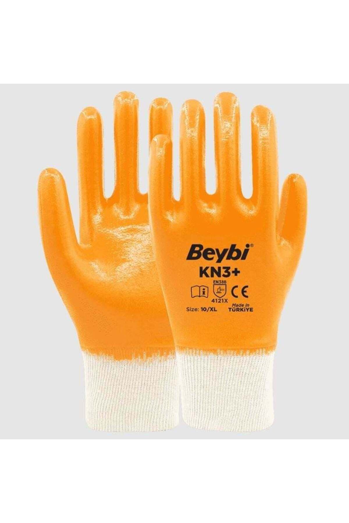 melfxxl eticaret Beybi KN3+ No:9 Sarı Tam Nitril Pamuk Eldiven 1 Adet