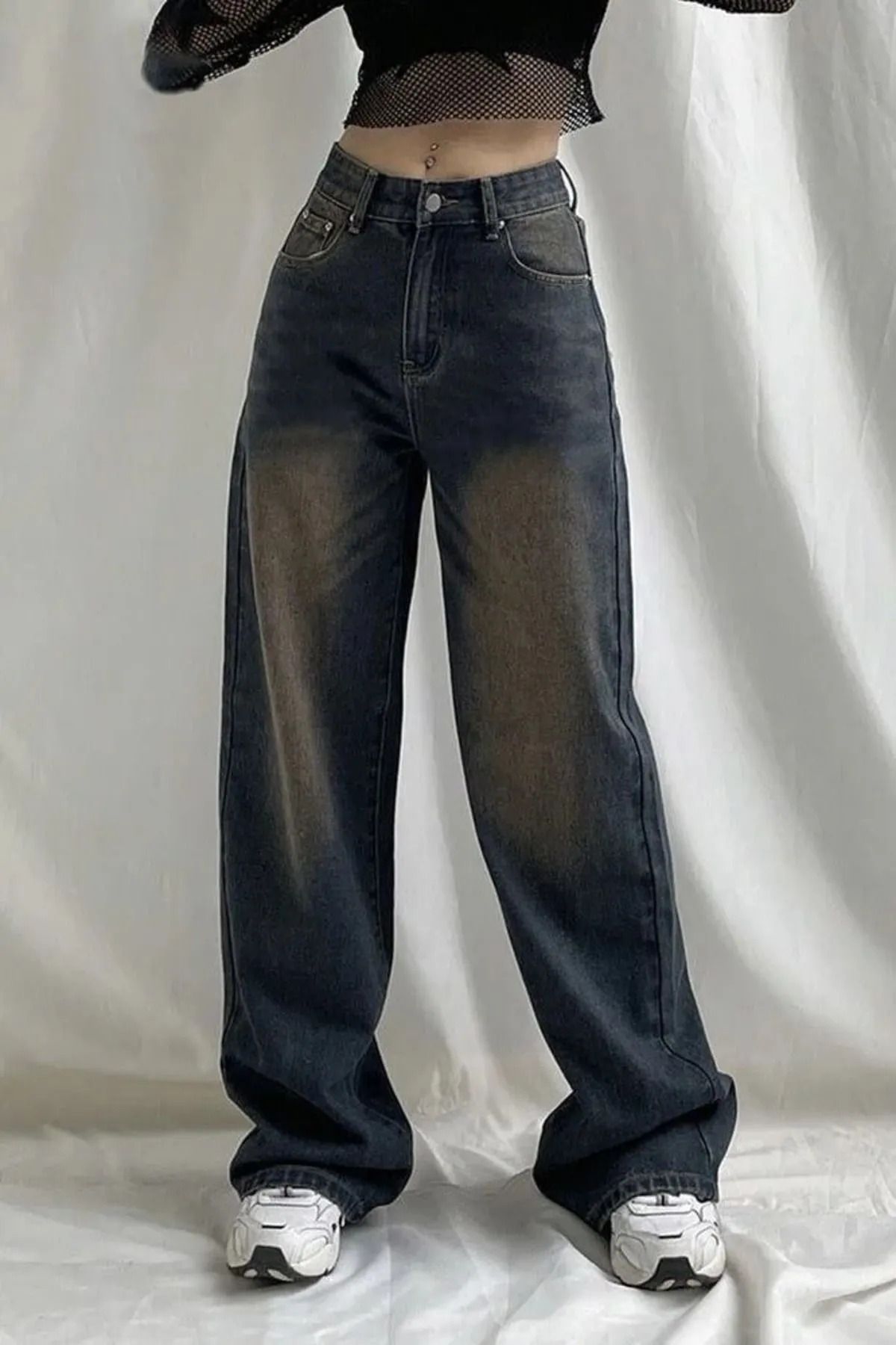 Gofeel Pofidi Vintage Görünümlü Kahve Renkli Baggy Pantolon