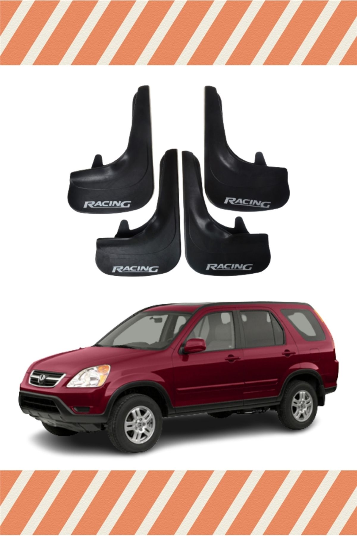 Alpax Honda Cr-v 2002-2007 Racing Yazılı 4'lü Tozluk Çamurluk Paçalık alpax