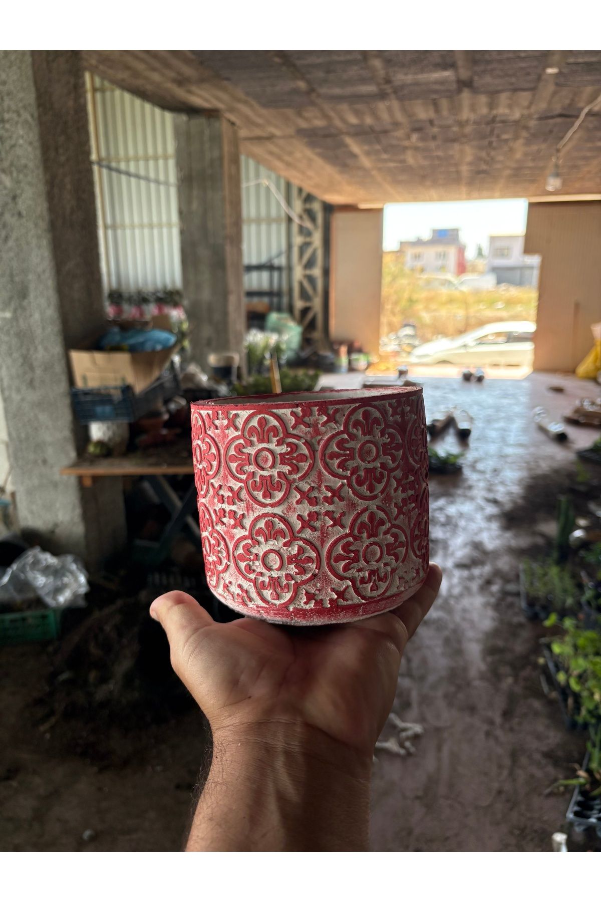 Yades Anadolu desenli çiçek ve orkide saksısı çap 12-14 cm