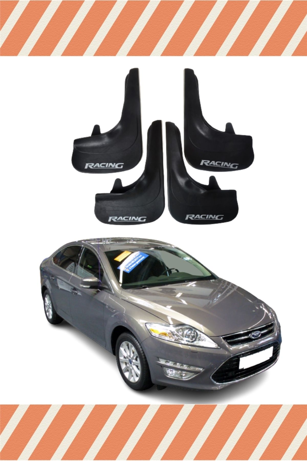 Alpax Ford Mondeo 2008-2013 Racing Yazılı 4'lü Tozluk Çamurluk Paçalık alpax
