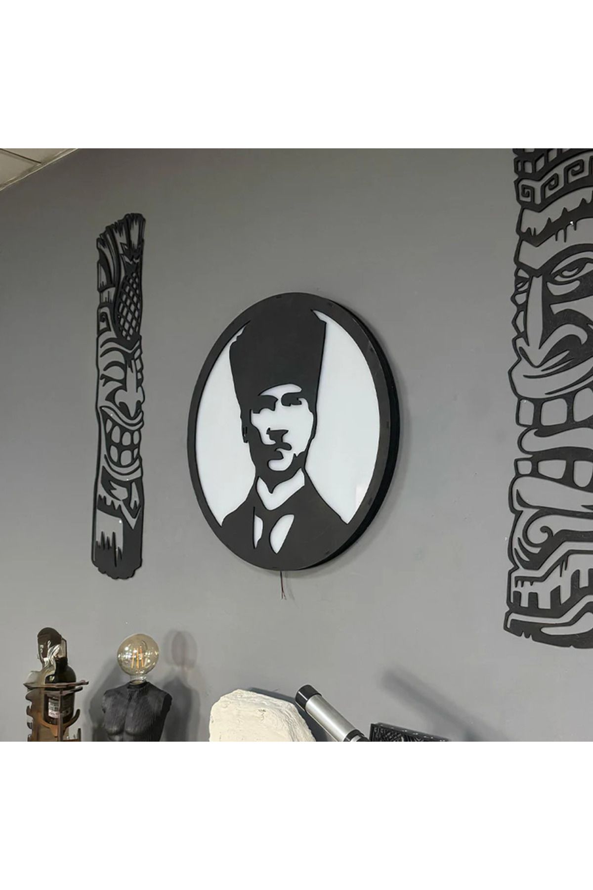 petels Atatürk'ün İzinde: Işıklı Duvar Tablosu - Özel Tasarım LEDLİ'DİR