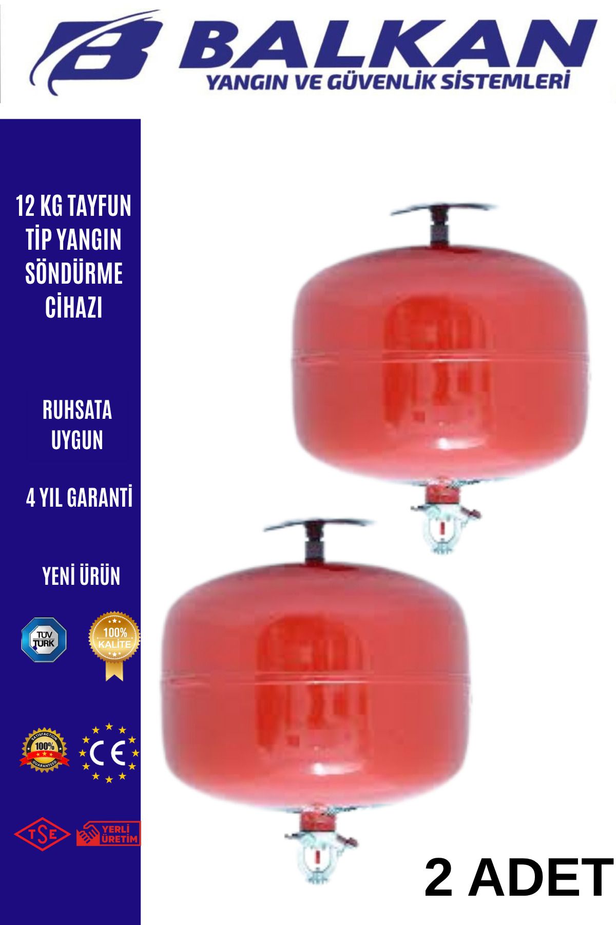 Balkan Ticaret 12 KG TAYFUN TİP YANGIN SÖNDÜRME CİHAZI 2 ADET