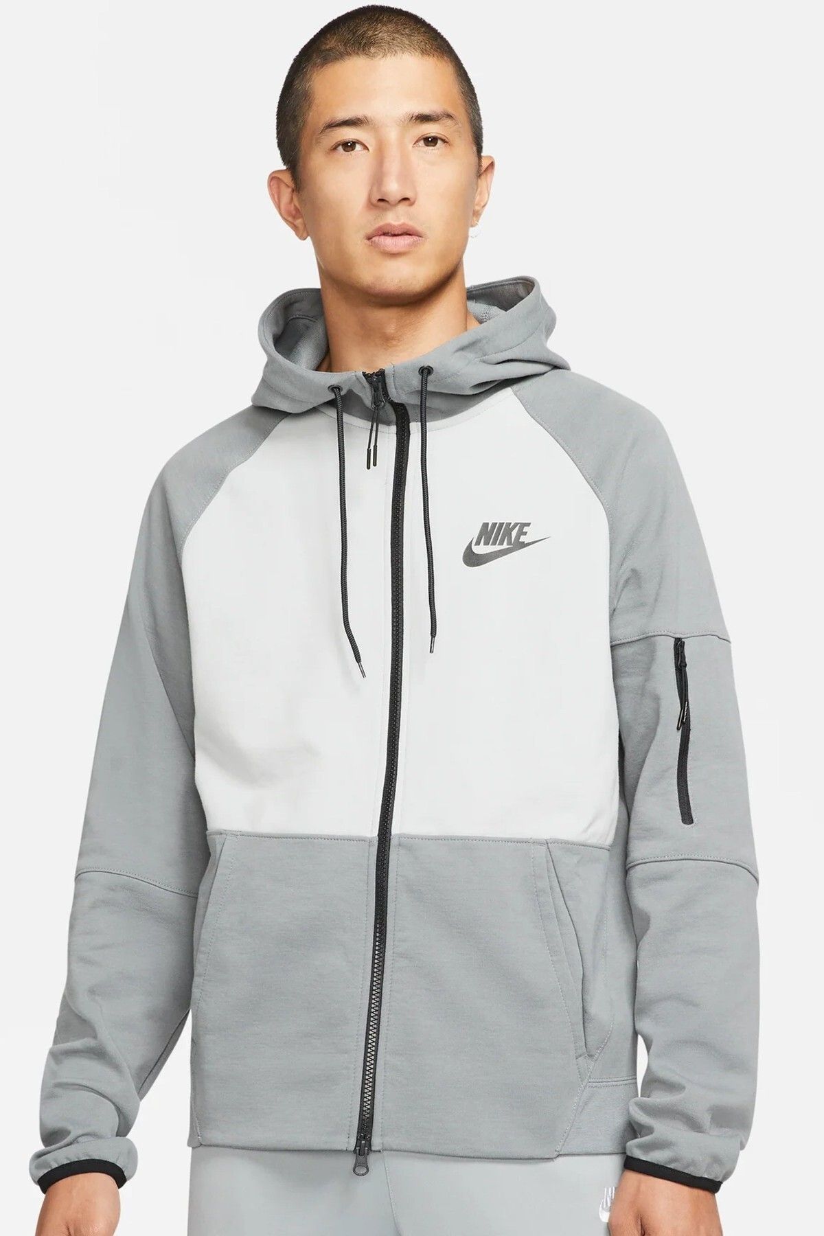 Nike-Αθλητικά ρούχα Fleece Full Zip Hoodie Unisex Φούτερ με κουκούλα Γκρι 1