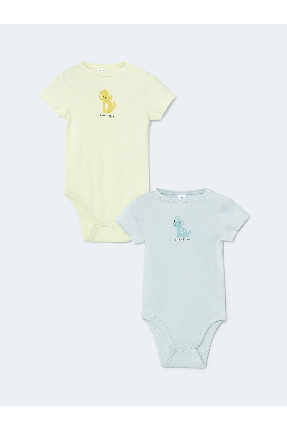 LC Waikiki Baskılı Erkek Bebek Çıtçıtlı Bodysuit 2'li