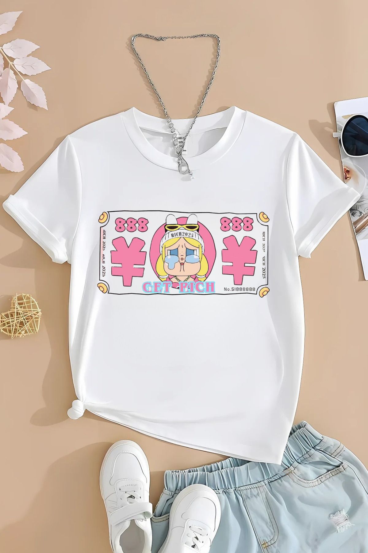 MECH BUTİK Cry Baby Baskılı Siyah/Beyaz Kadın/Erkek Tişört T-shirt