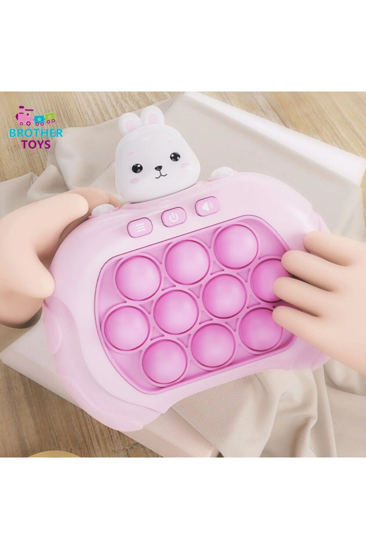 ela777 Işıklı Stres Giderici Popit Oyun Konsolu Pop It Oyuncak Tavşan Model