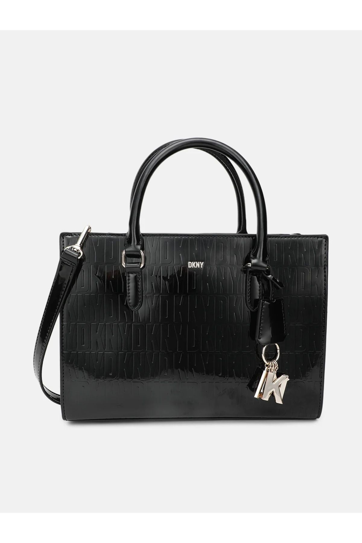 Dkny Perri Box Satchel Siyah Dokulu Kadın El ve Omuz Çantası R33DXY94