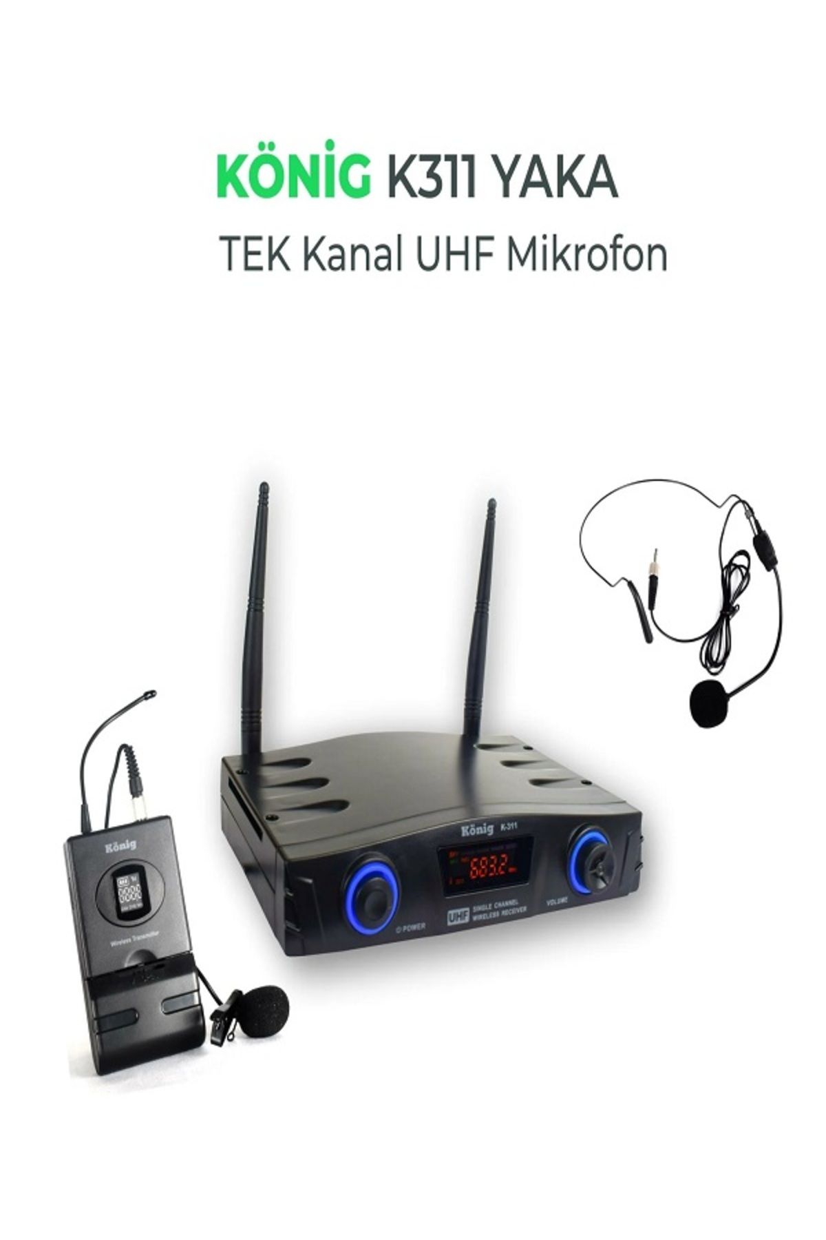 Bolsat KÖNİG K-311 UHF 1 YAKA TELSİZ MİKROFON
