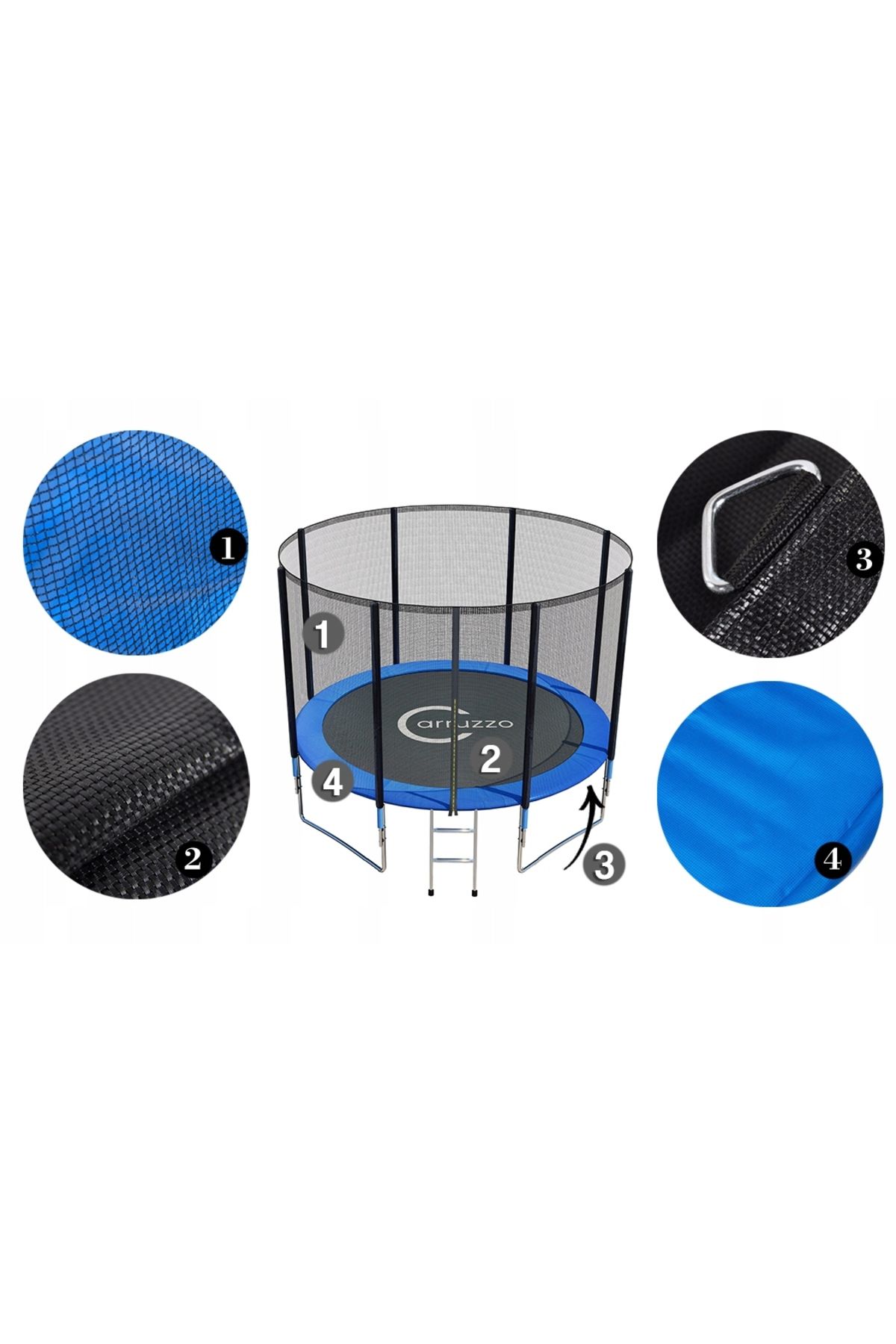 SERSIMO-Caruzzo trampoline, with external protective net, 366 cm, 150kg 4