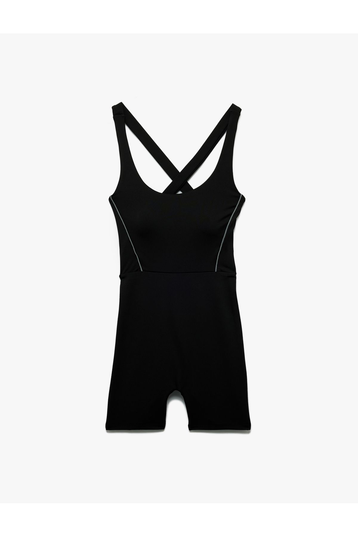 Koton Ekstra Yüksek Bel Slim Fit Çapraz Askılı Kısa Spor Tulum