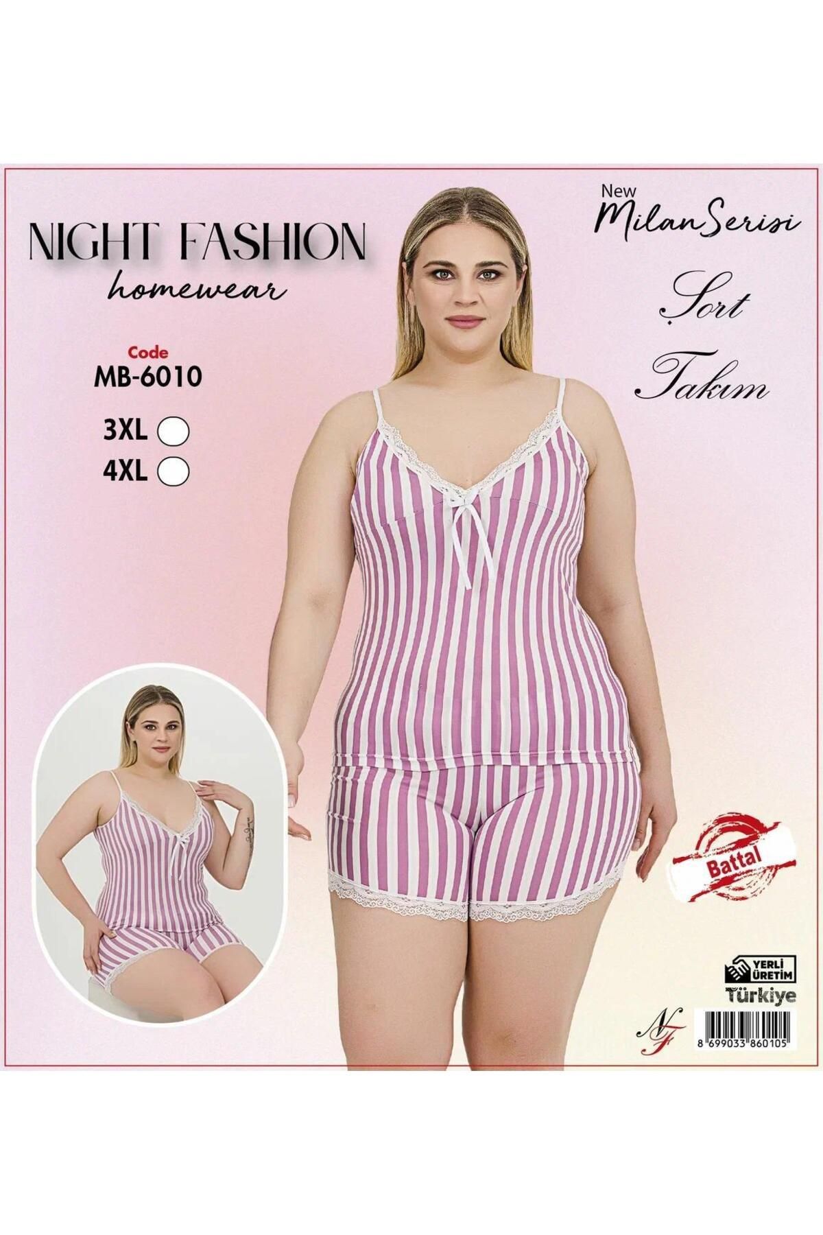 Emir Store İp Askılı Büyük Beden Kadın Pijama Takımı