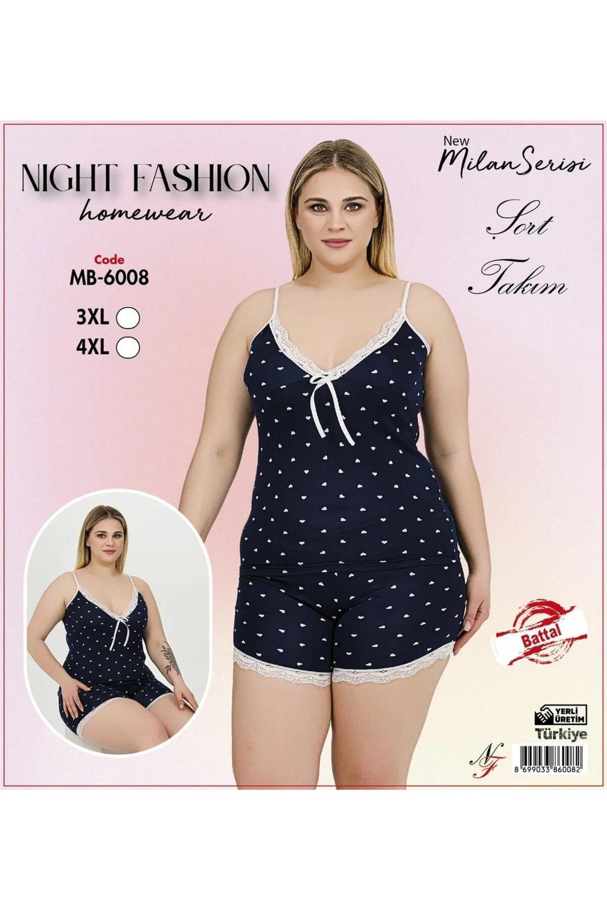 Emir Store İp Askılı Büyük Beden Kadın Pijama Takımı