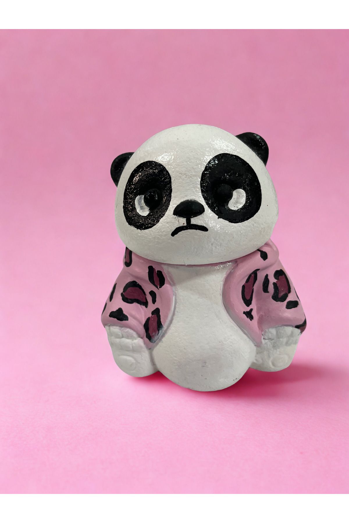 primulart LEOPAR DESENLİ DEKORATİF KAPAKLI SEVİMLİ PANDA KÜLLÜK, KÜLTABLASI