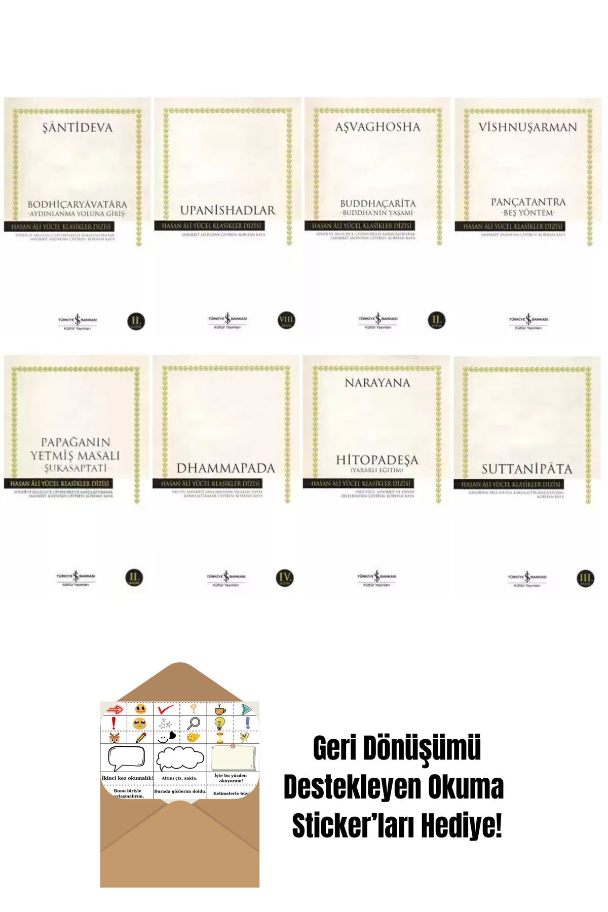 TÜRKİYE İŞ BANKASI KÜLTÜR YAYINLARI Hint Felsefe Klasikleri 8 Kitap Set + Okuma Sticker'ları