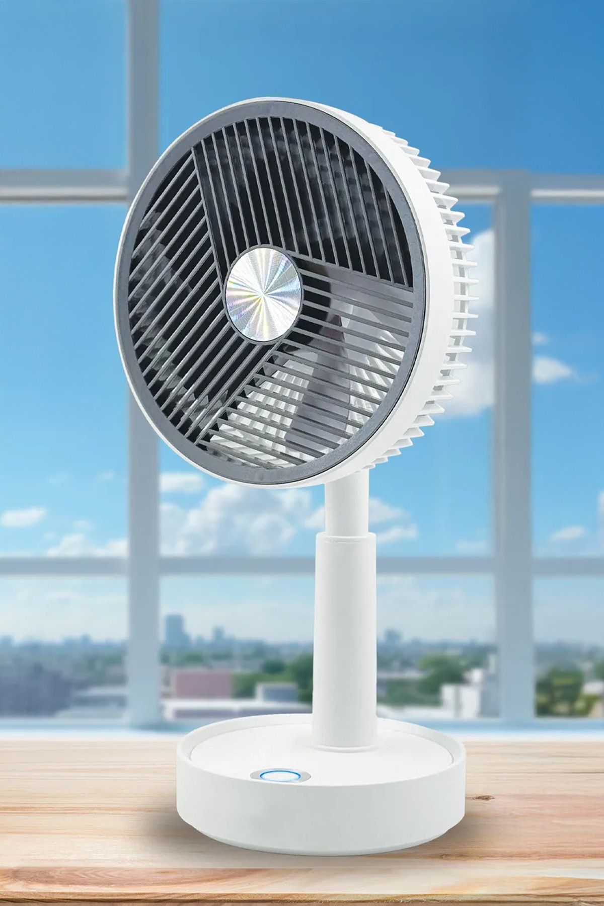 Chermik USB Şarjlı Masa Üstü Vantilatör – 3 Kademeli Mini Sessiz Fan (Yükseklik Ayarlı) 13cm