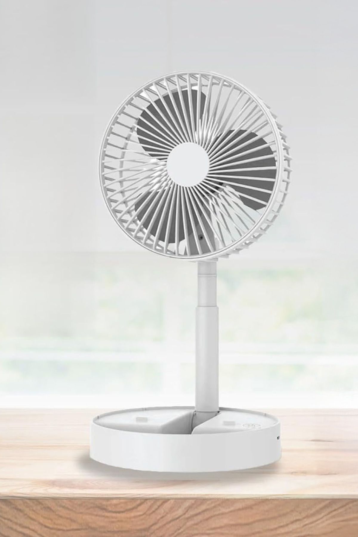 Chermik USB Şarjlı Masa Üstü Vantilatör 16cm – 3 Kademeli Telefon Standlı Sessiz Mini Fan