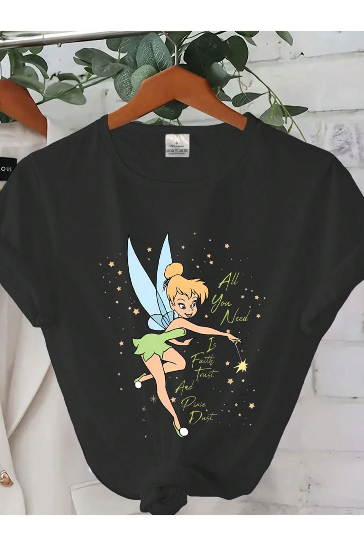 aynewmoda Kadın Günlük Kısa Kollu Yuvarlak Yaka Karikatür Baskılı Tişört