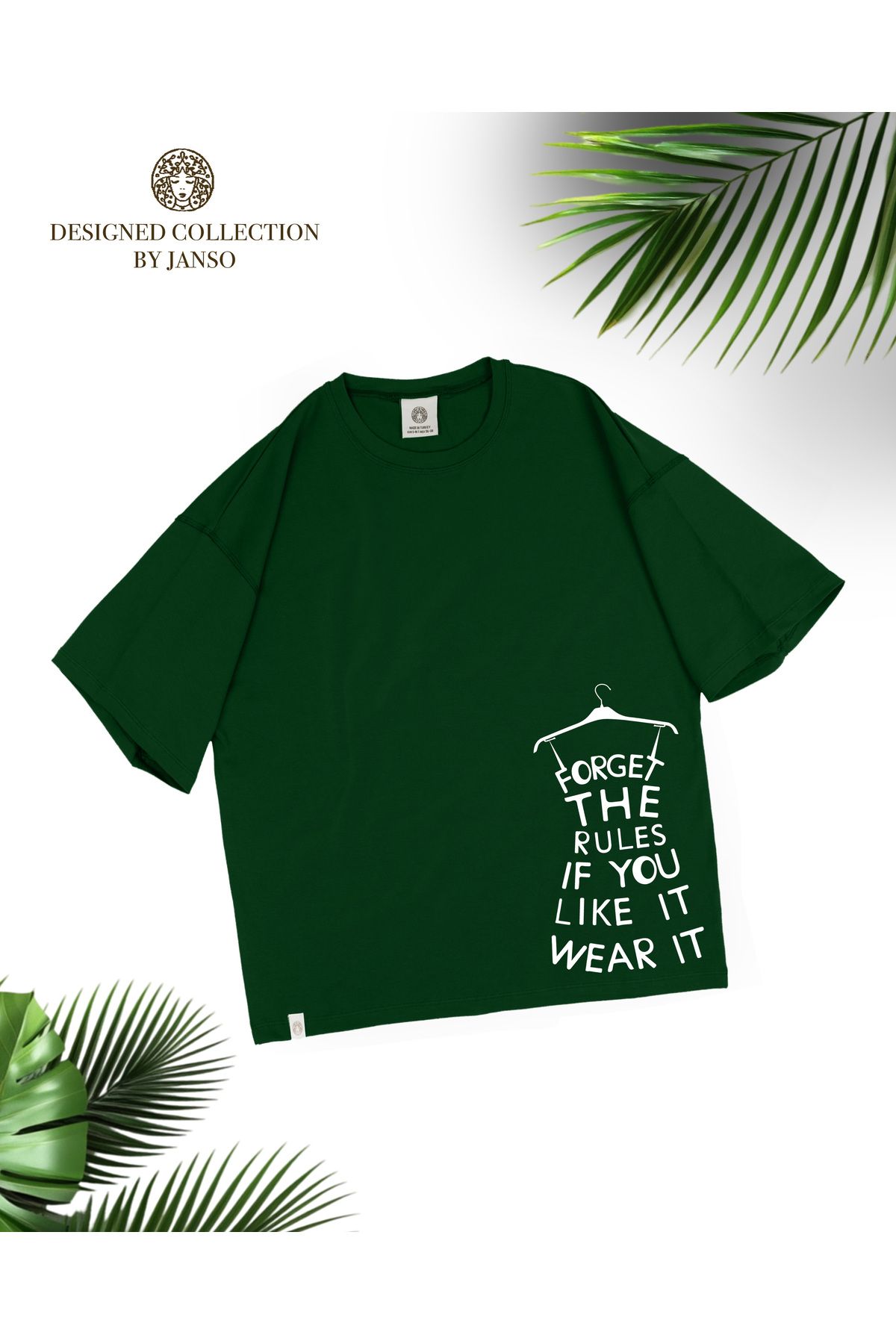 JANSO GROUP - ERKEK PAMUKLU BASKILI FORGET THE RULES TSHIRT OVERSİZE BÜYÜK BEDEN