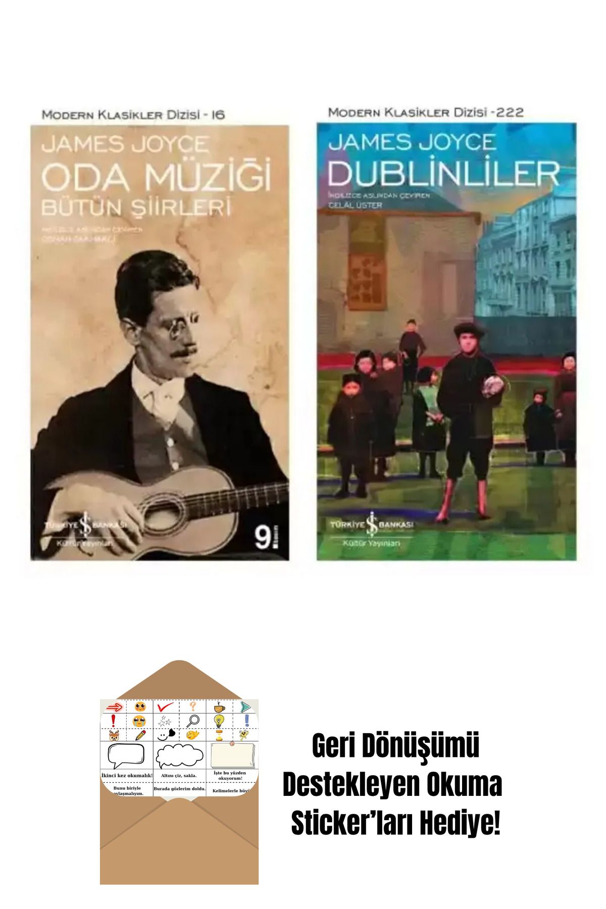 TÜRKİYE İŞ BANKASI KÜLTÜR YAYINLARI James Joyce 2 Kitap Set + Okuma Sticker'ları