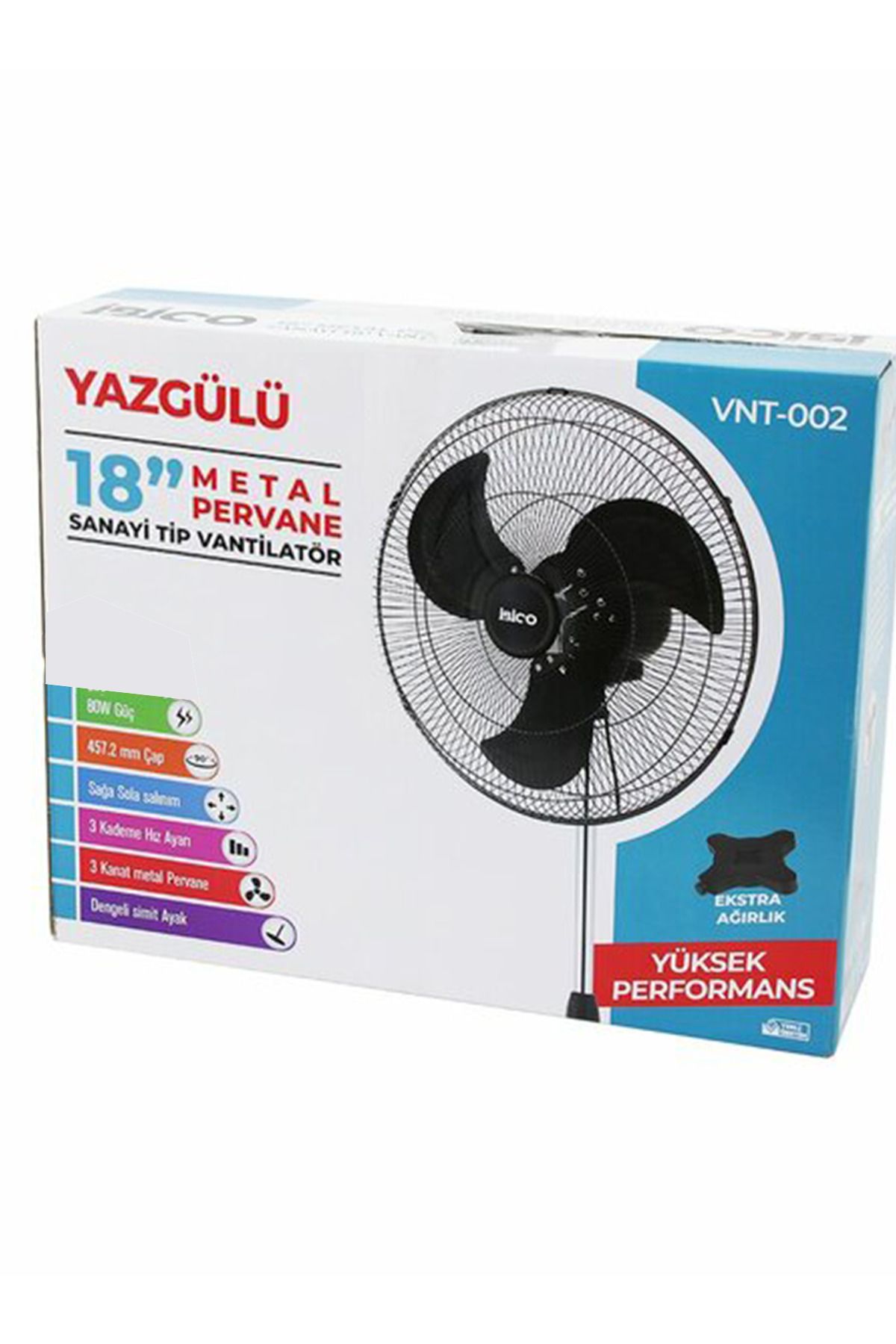 Chermik Sanayi Tipi Ayaklı Vantilatör 140cm – 3 Kademeli 3 Metal Kanatlı 80W Güçlü Fan 18 inç