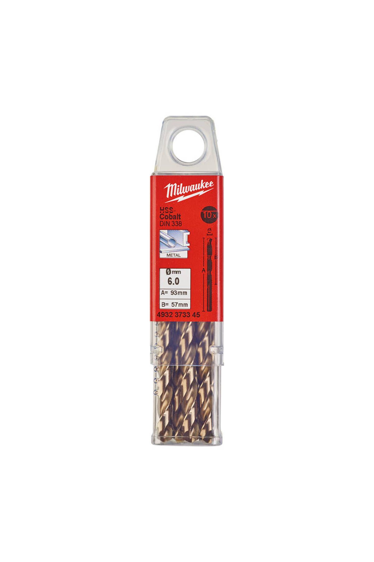 Milwaukee 6. 0x93 mm Altın Serisi HSS-G Co Metal Matkap Ucu - 10'lu MİLWAUKEE