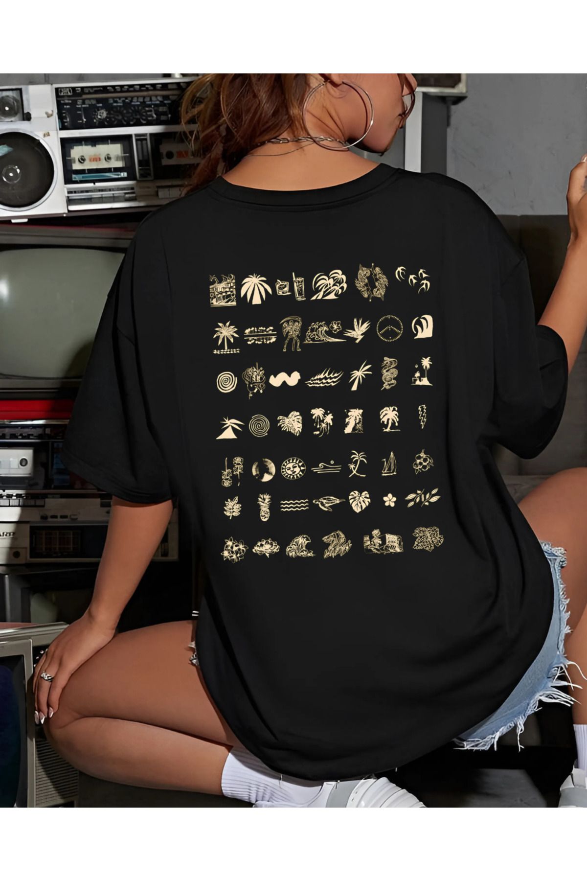 DAĞ TEKSTİL BOHEME tarz T-shirt