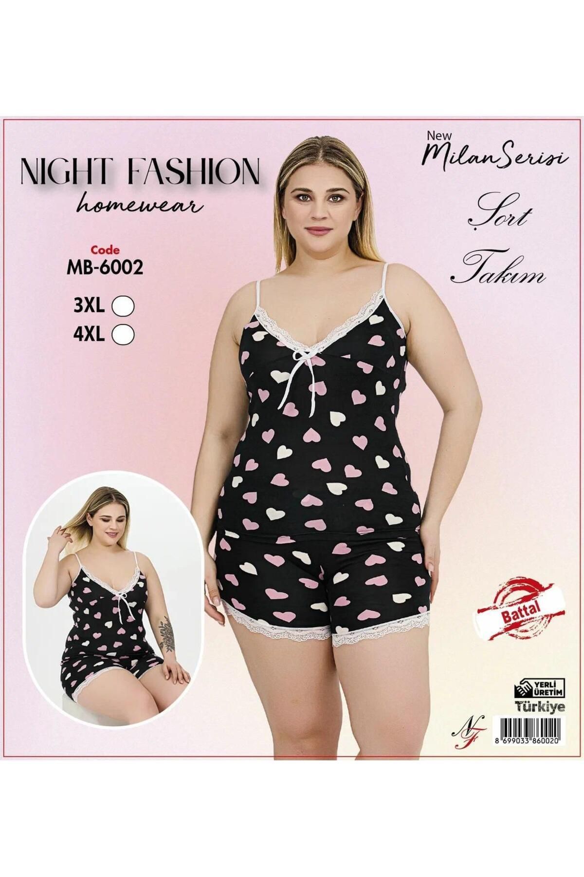 Emir Store İp Askılı Büyük Beden Kadın Pijama Takımı