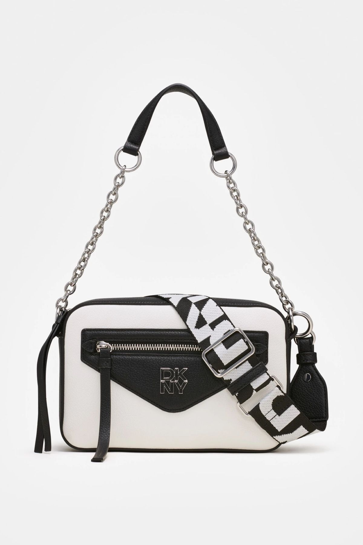 Dkny Siyah Beyaz Deri Crossbody Kadın Çanta – Heart of NY Serisi R42EOF44