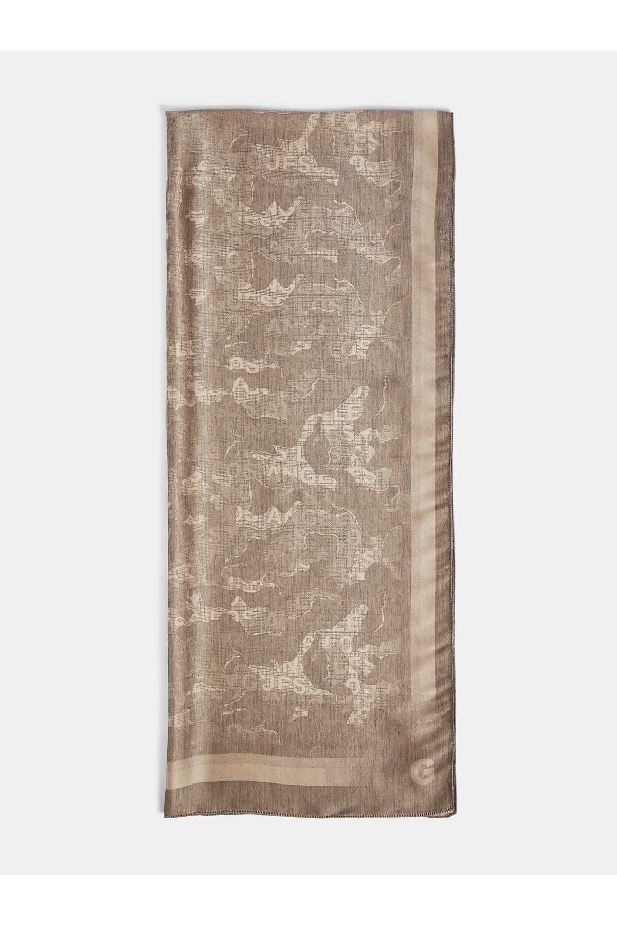GUESS Sciarpa Floreale Ivory Multi - 70x180 Cm In Morbido Poliestere