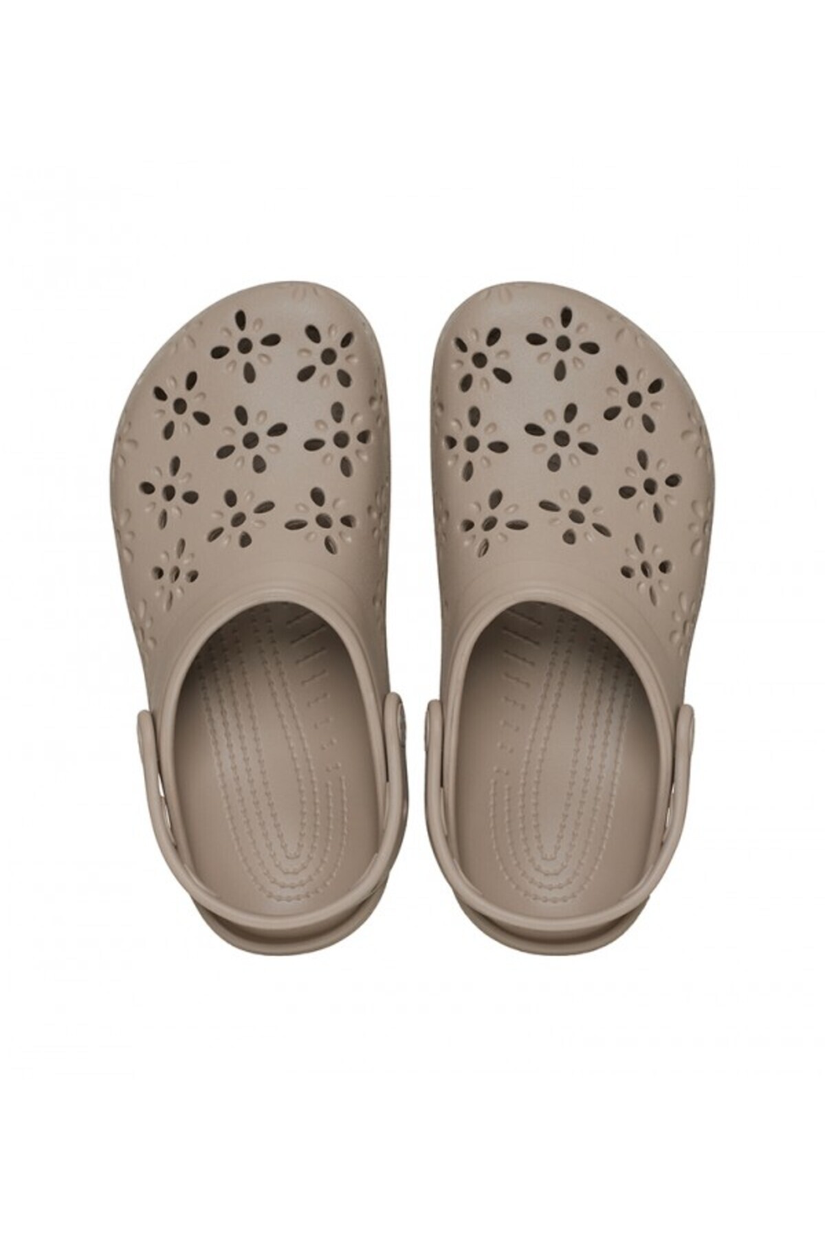 Crocs-Grey Classic Floral Cut Out Clog 4