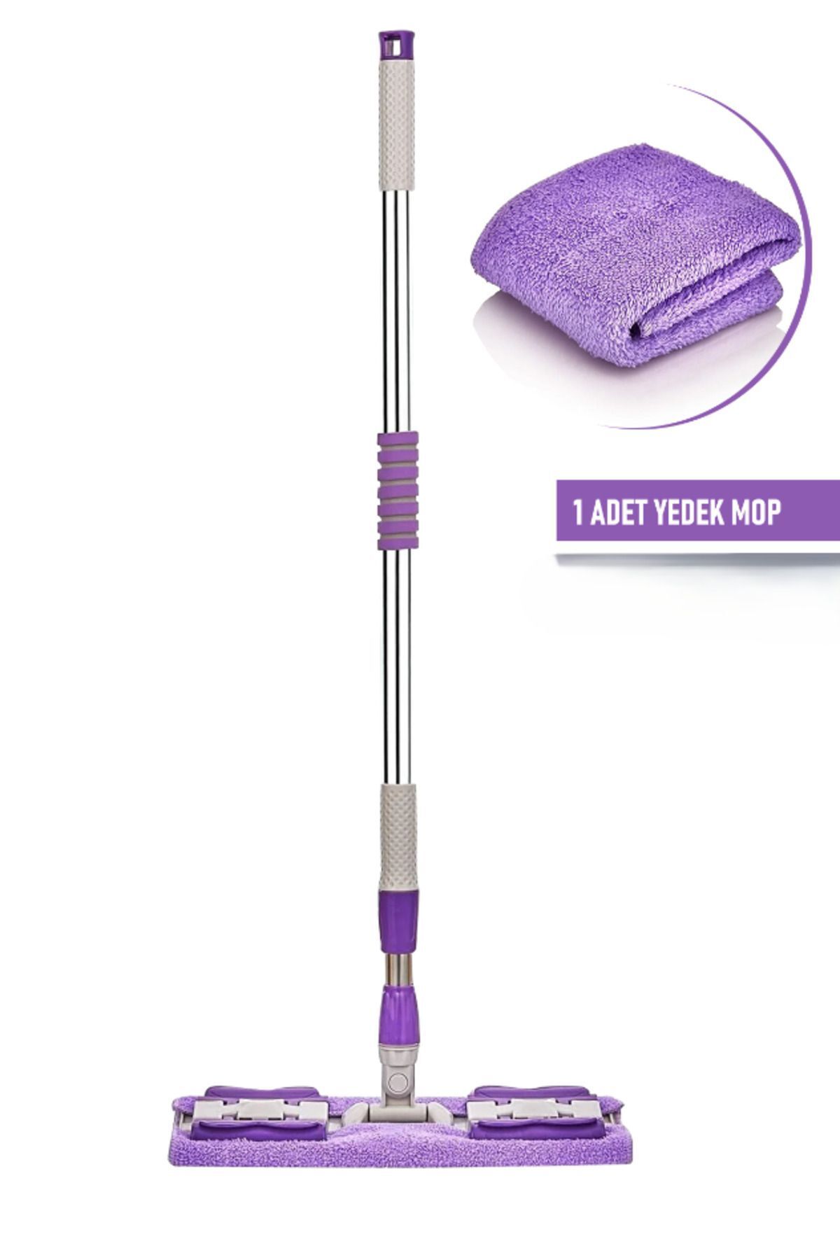 teknotrust TR Yer Mopu Paspas Fayans Duvar Yüzey Temizlik Mikrofiber Mop + Yedek Bez