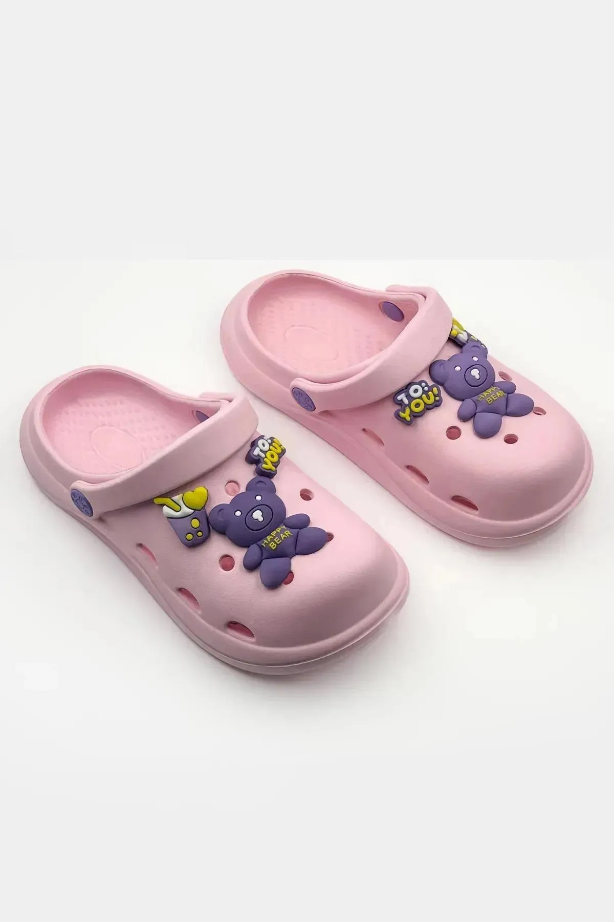 CihanShoes-Children's Emoji Slippers Garden Slippers Beach Sea Bath Slippers 30-31-32-33-34-35 Number Powder Color 1