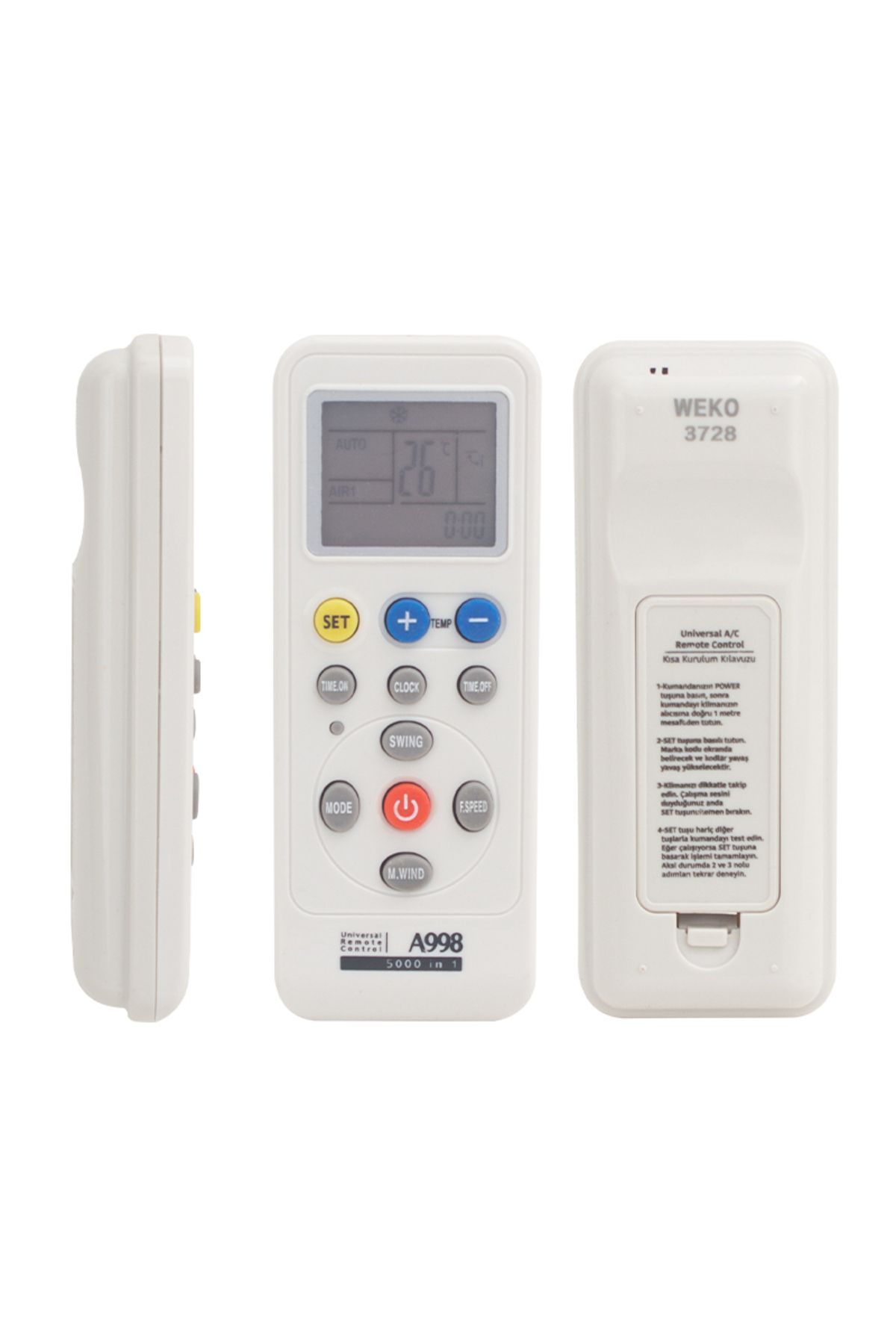 Modafiks KLİMA AKILLI KUMANDA 5000IN1 UNIVERSAL TÜM MODELLER A/C A998 (3728=33368) (5122)