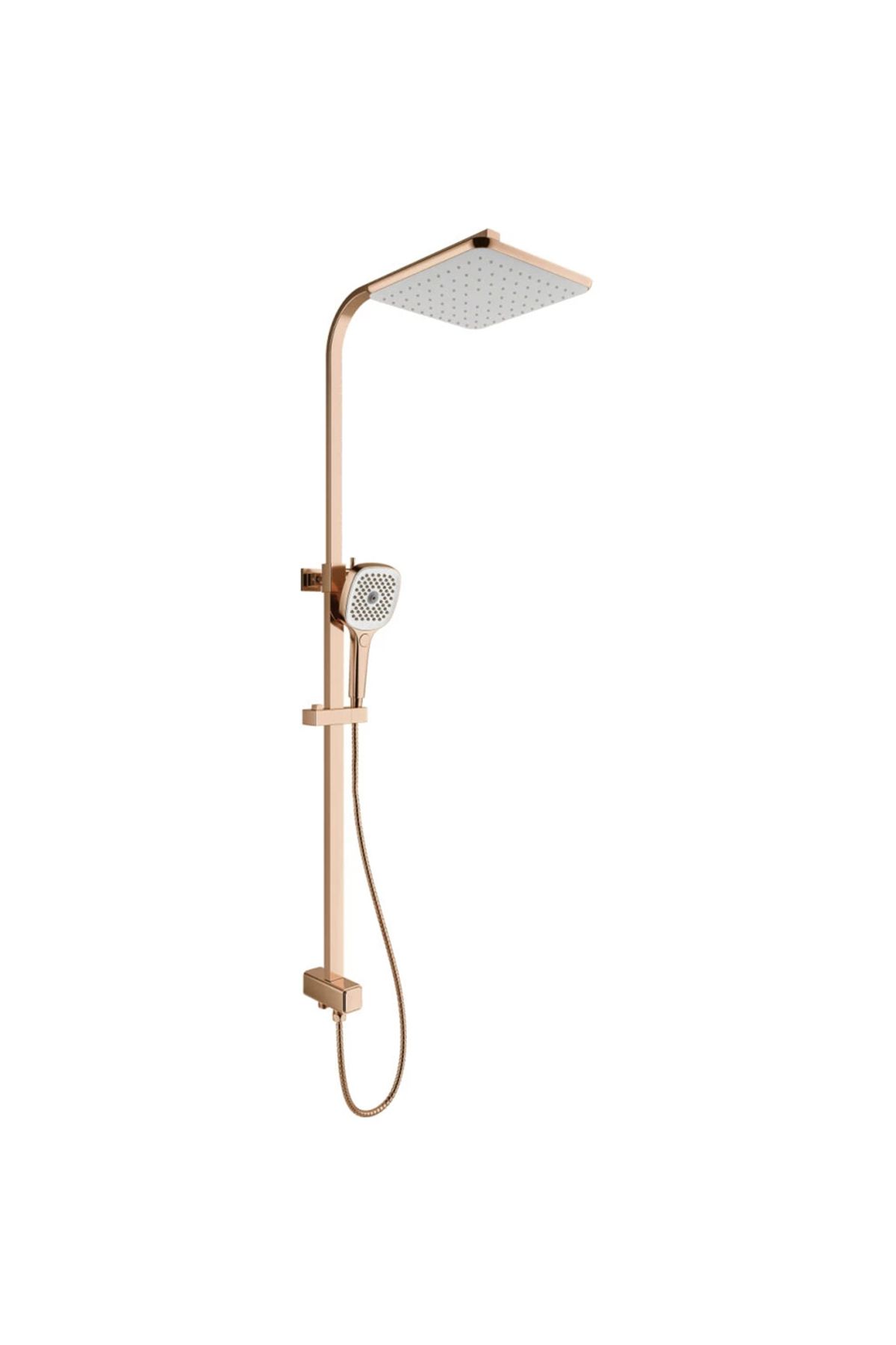KALE Rain Square Push Buton Rose Gold Kare Duş Barı