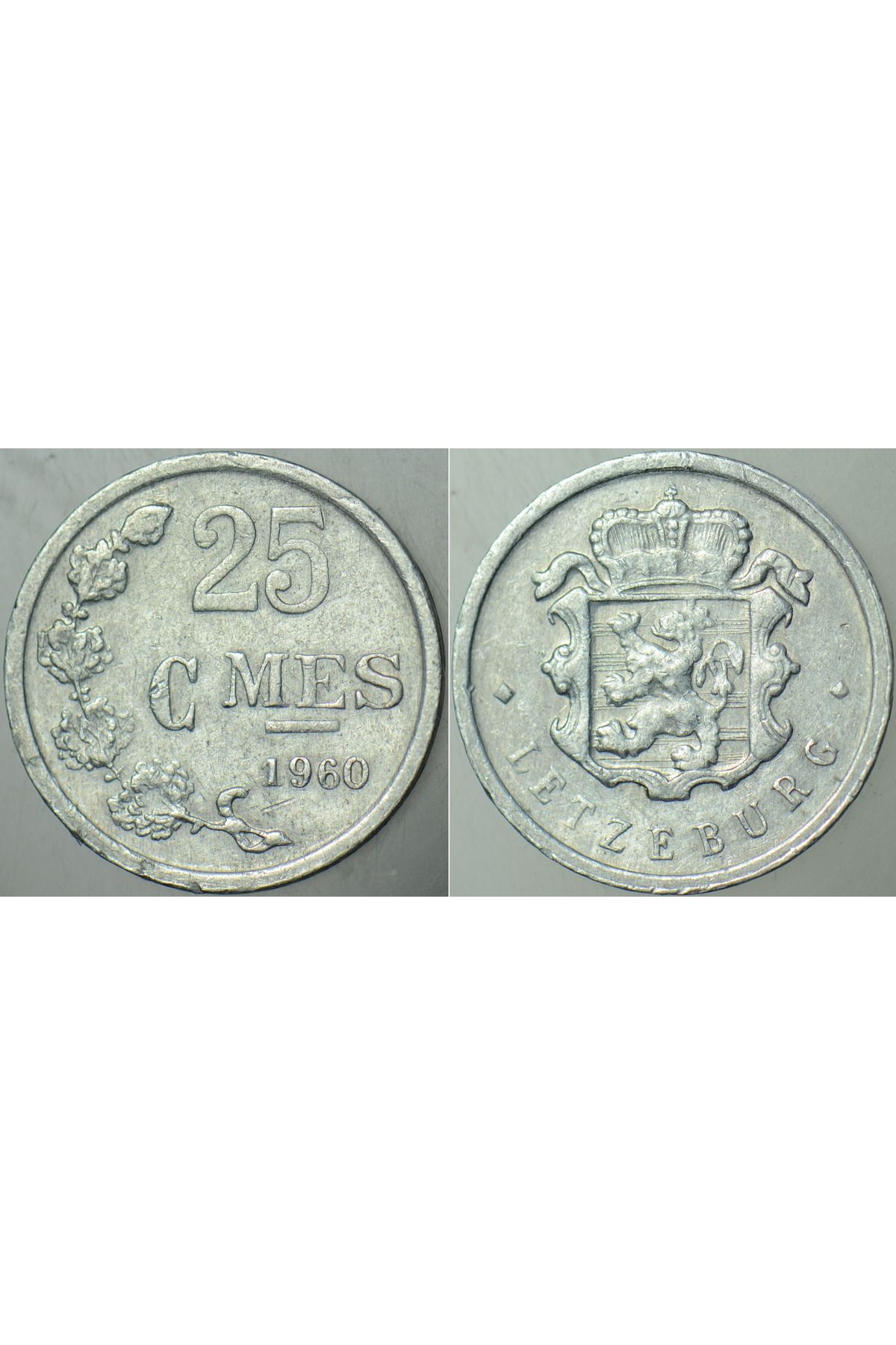Banknoting LÜKSEMBURG 25 CENTIMES 1960 ALÜMİNYUM.