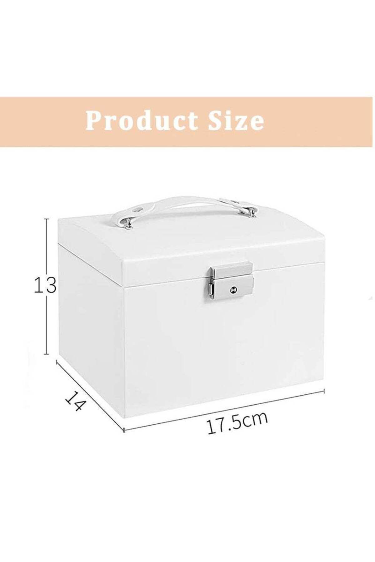COOYA-Women's Jewellery Box Large with 3 Levels,high-quality leather Box,Jewellery Storage with Drawers 6