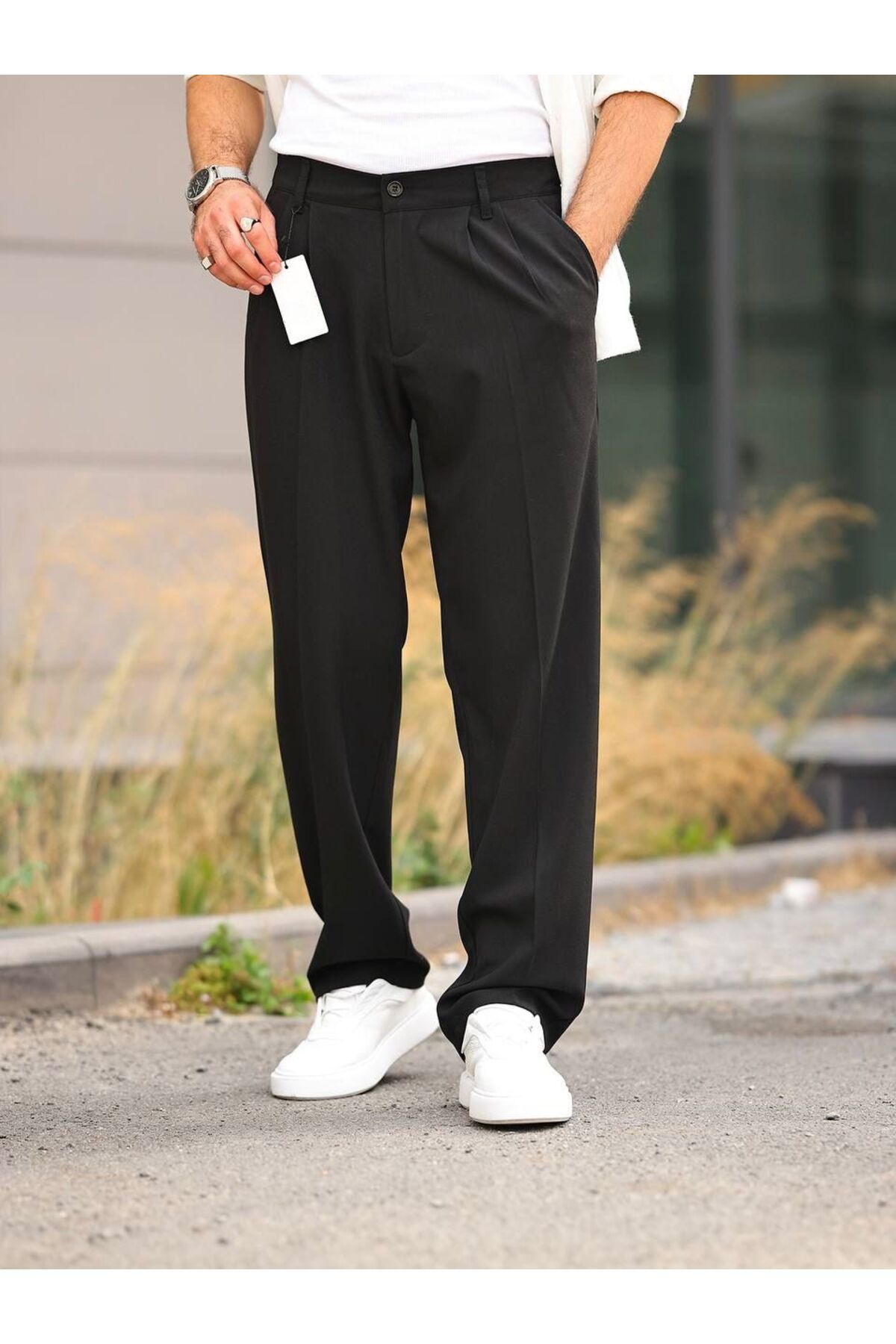 JACK CAPRİO Erkek Yeni Sezon Mevsimlik Pileli Salaş Fit Baggy