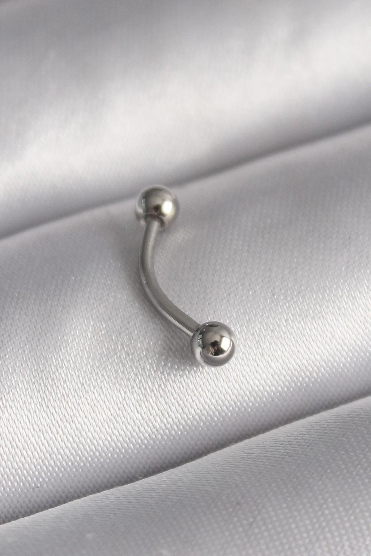 AfraBeauty 316L Çelik Gümüş Renk Topçuk Model Piercing