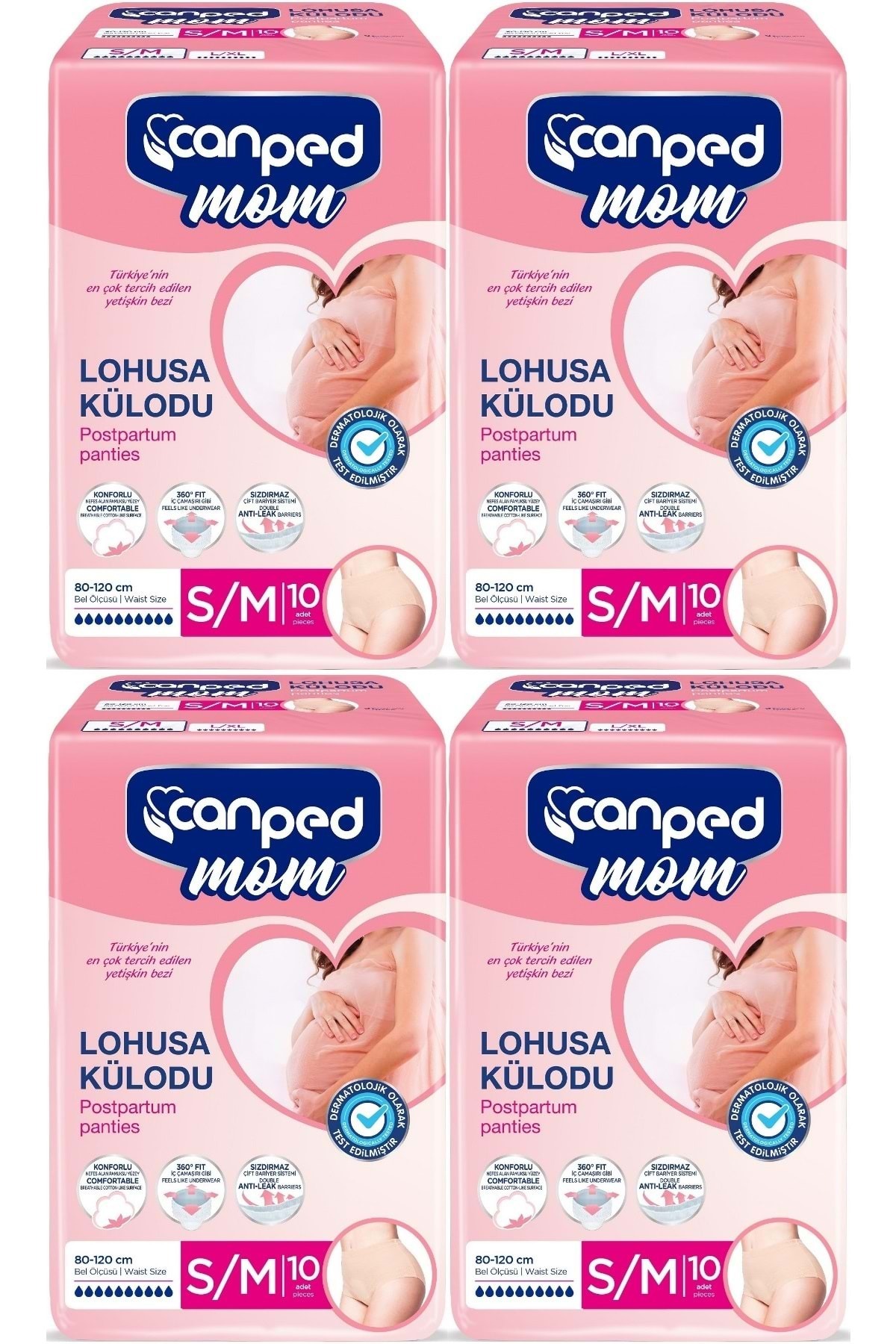 Canped Mom Lohusa Külodu - Külot Bez S - Small - Küçük / M - Medium - Orta 40 Adet (4PK*10)
