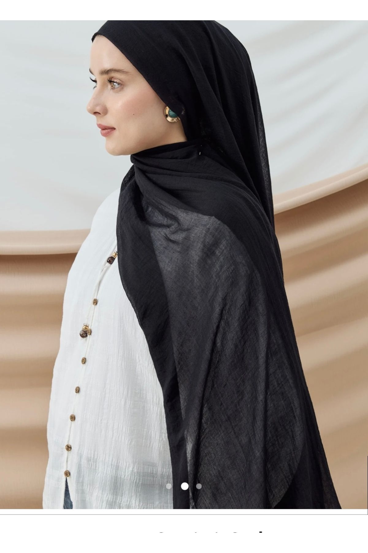 Modakaşmir aya pamuk şal siyah