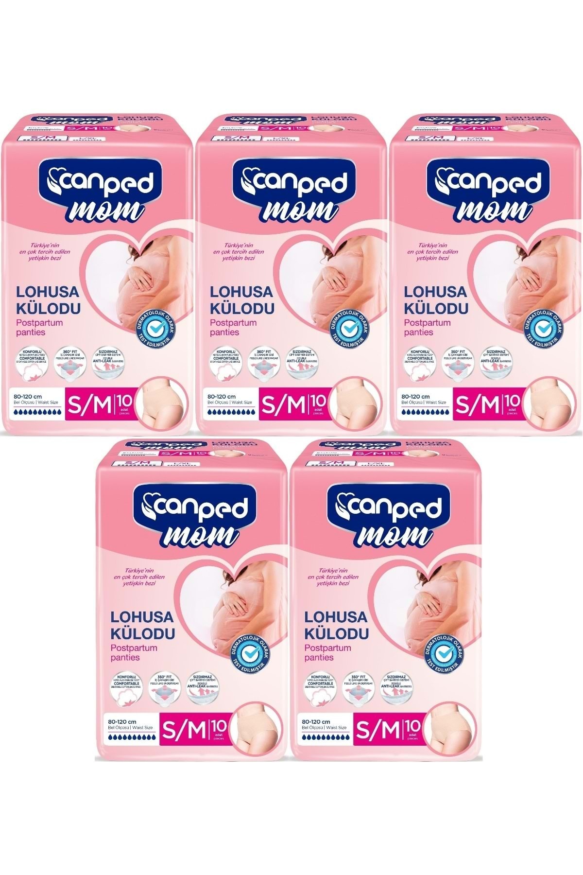 Canped Mom Lohusa Külodu - Külot Bez S - Small - Küçük / M - Medium - Orta 50 Adet (5PK*10)