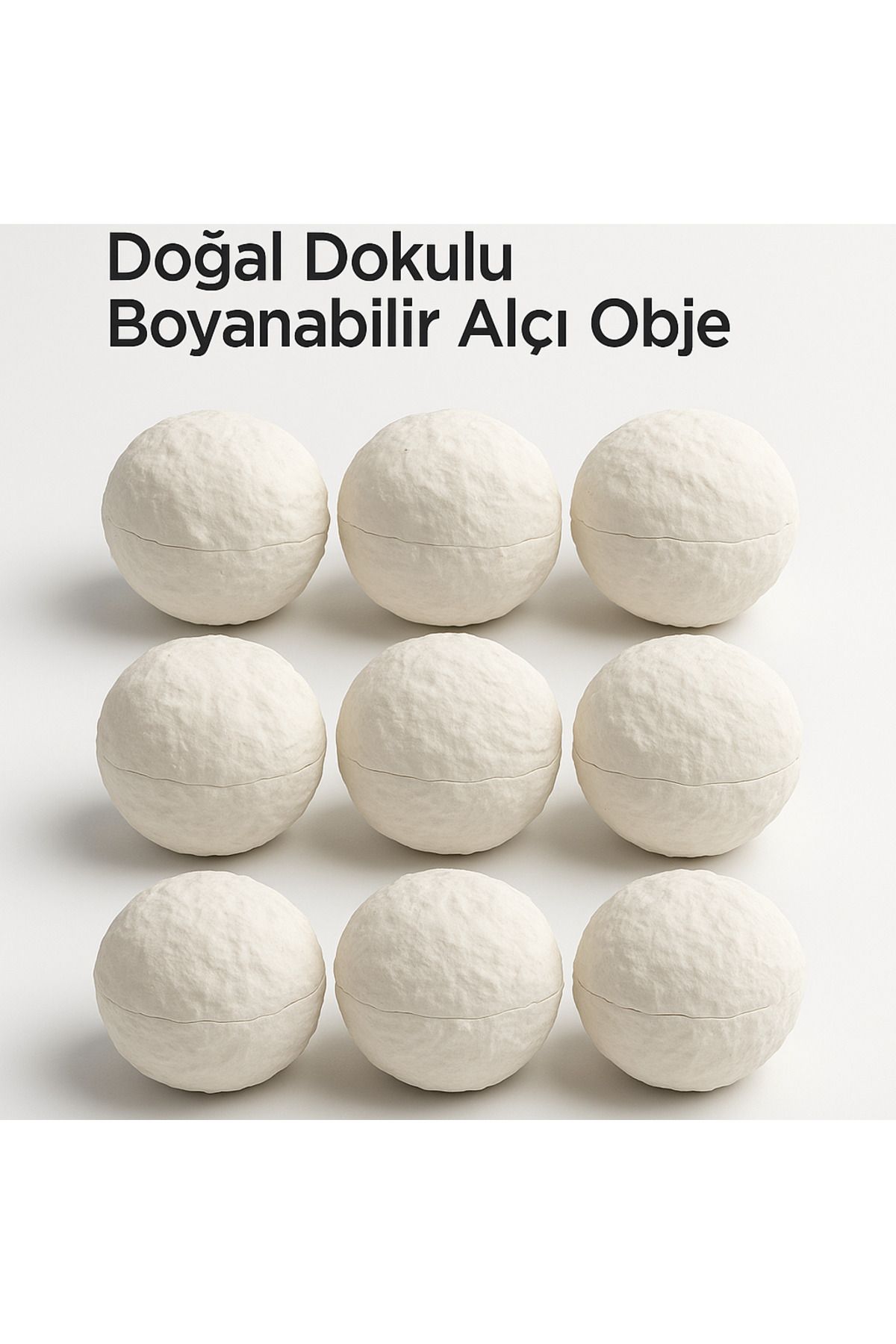 WeSank 9’lu Doğal Dokulu Boyanabilir Alçı Obje – Hobi & Sanat Aktiviteleri İçin