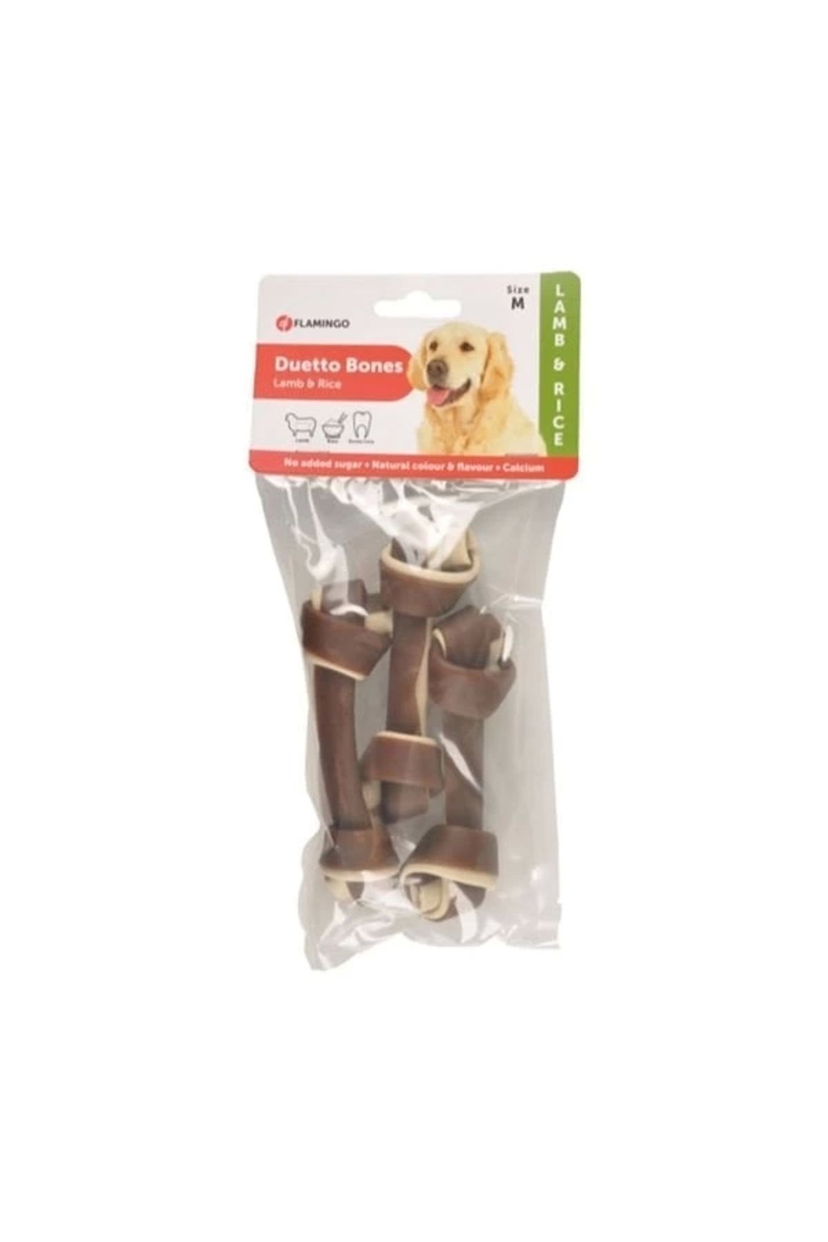 Generic Flamingo Duetto Kuzu ve Pirinçli Köpek Kemik Ödülü Medium 3 Adet