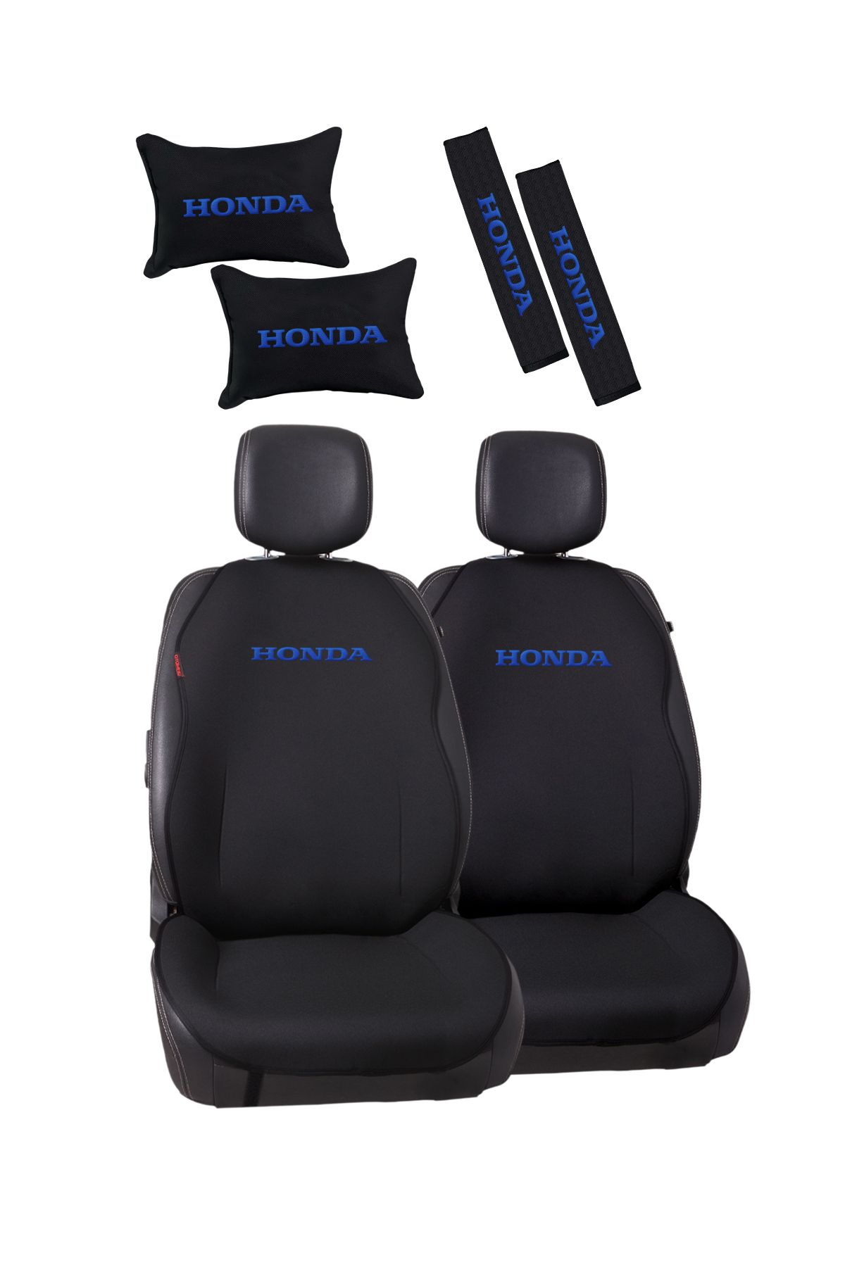 otomind Mavi Honda Nakışlı Dokuma Oto Minder ve Konfor Seti