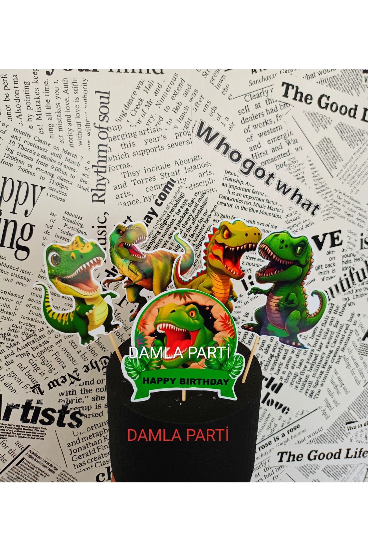 DAMLA PARTİ Dinozor-2 5li Kürdan Seti, Dinozor Doğum Günü Parti Malzemeleri