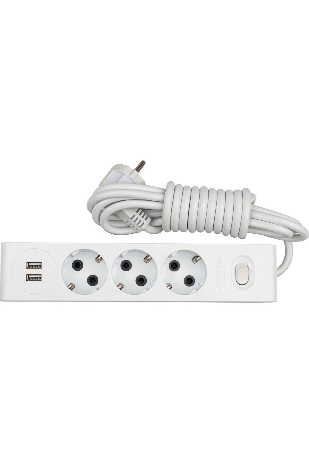 Günsan GÜNSAN VISAGE 2 USB ÇIKIŞLI 3'LÜ (Ç.K) ANH. TOPRAKLI GRUP PRİZ (3 MT )